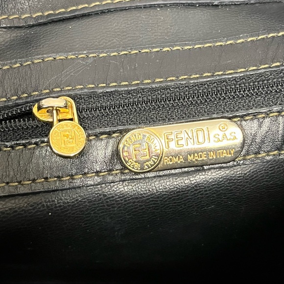 ❤️SOLD❤️ Vintage Fendi Pequin Shoulder Bag Black and Brown Striped Fabulous - Picture 13 of 13